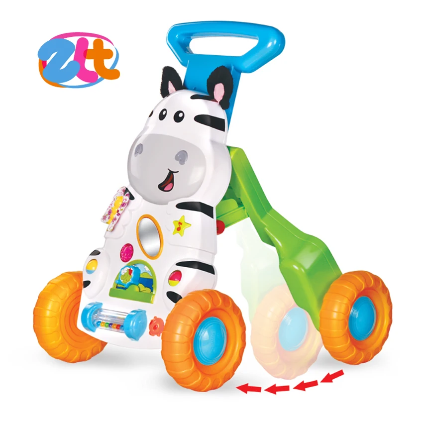 Zebra 2 in 1 Multifunctional Plastic Learning Baby Toy Walker