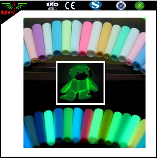 CY Multicolor Photoluminescent Luminescent Glow in the Dark Fluorescent Green Soft Plush Toys Polyester Luminous Fabric