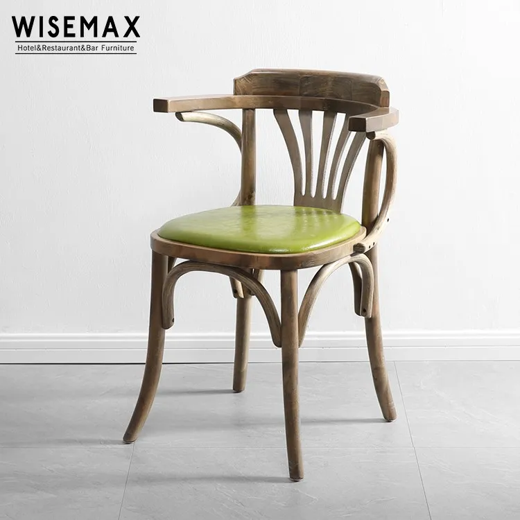 Retro Style Bentwood Thonet Chair - Vintage Leather Padded Dining