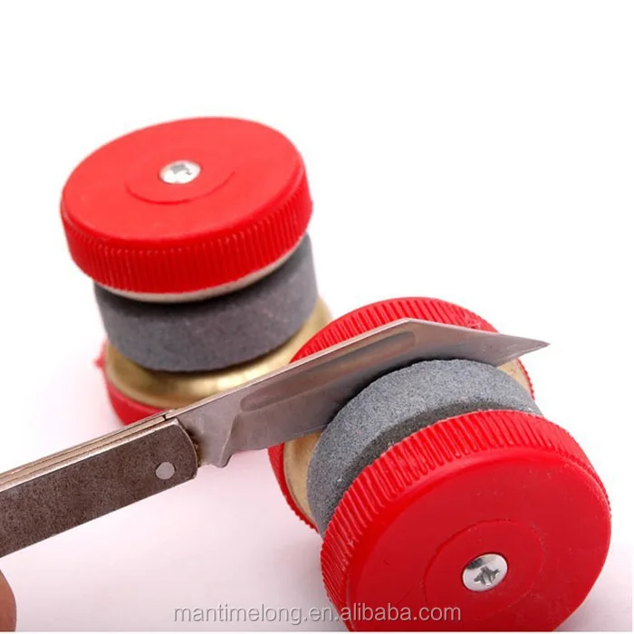 Two Grinding Wheels Pocket Knife Sharpener Diamond Wheel Knife Sharpener Manual Knife Sharpener