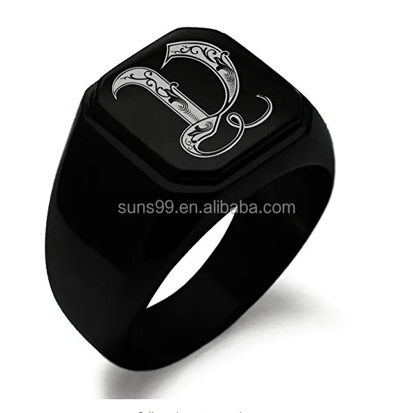 custom initial biker rings