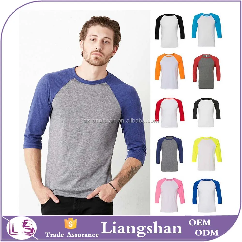 Mens Womens 3//4 Sleeve Raglan Baseball Triblend Casual T Shirt Tee Jersey Top