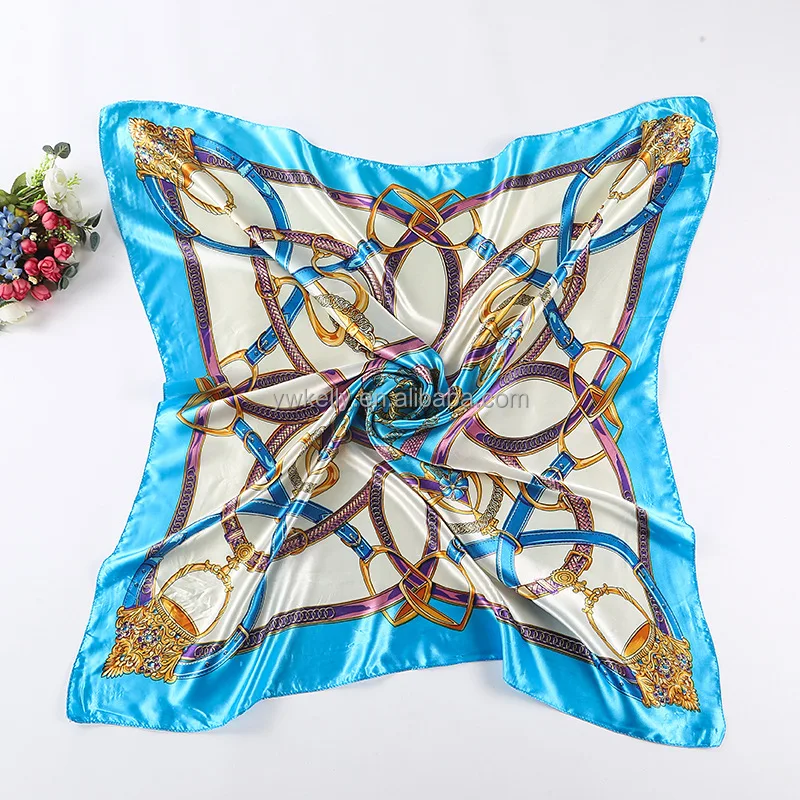 Custom Brand Design Digital Printing Famous Brand Scarf 2021 New Trending Silk Scarf