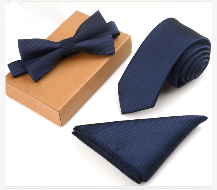 Custom Fashion High Quality Mens Bow Ties Necktie Tie Set