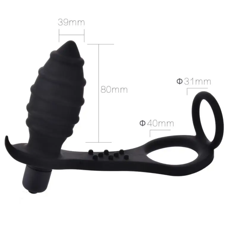 Anal Vibrator Cock Ring Butt Plug - Stimulating Sex Toy