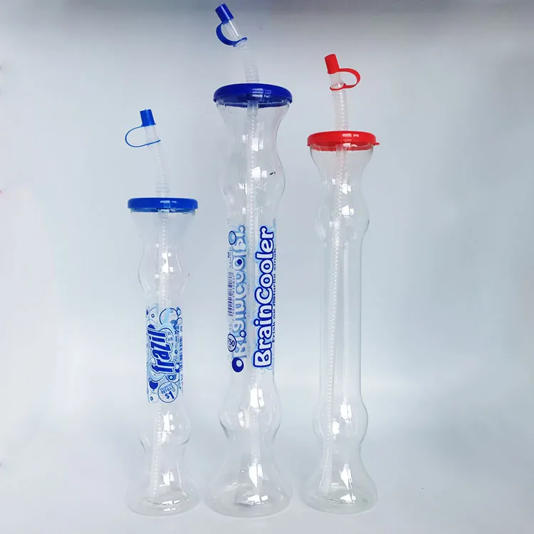 Симпатичные чашки для двора с головой тигра пластиковая чашка длинной шеей и соломинкой