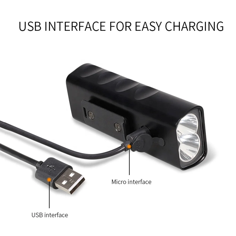 2 T6 USB перезаряжаемая алюминиевая яркая велосипедная фара на руль передняя COB Подсветка фонарик для езды велосипеде