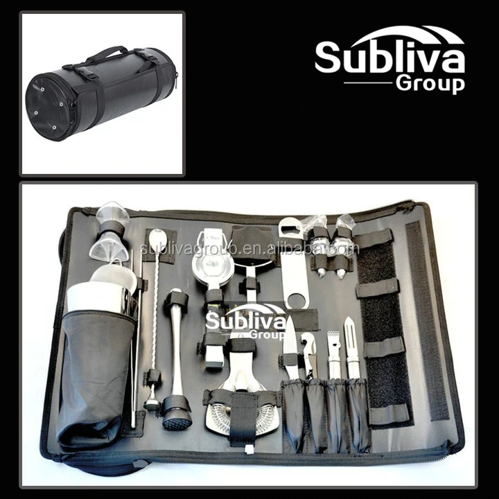 2022 Deluxe Bartenders Rolling Bag Wholesale Bar Tool Kit Travel Bag