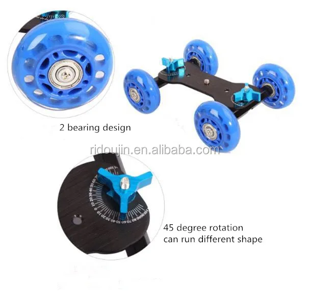 4 Wheels Desktop DSLR Camera Video Photography DV Rail Track Slider Photography Dolly Car