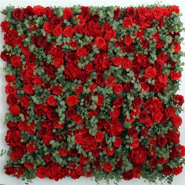 Искусственный шелк красная роза цветок настенный коврик