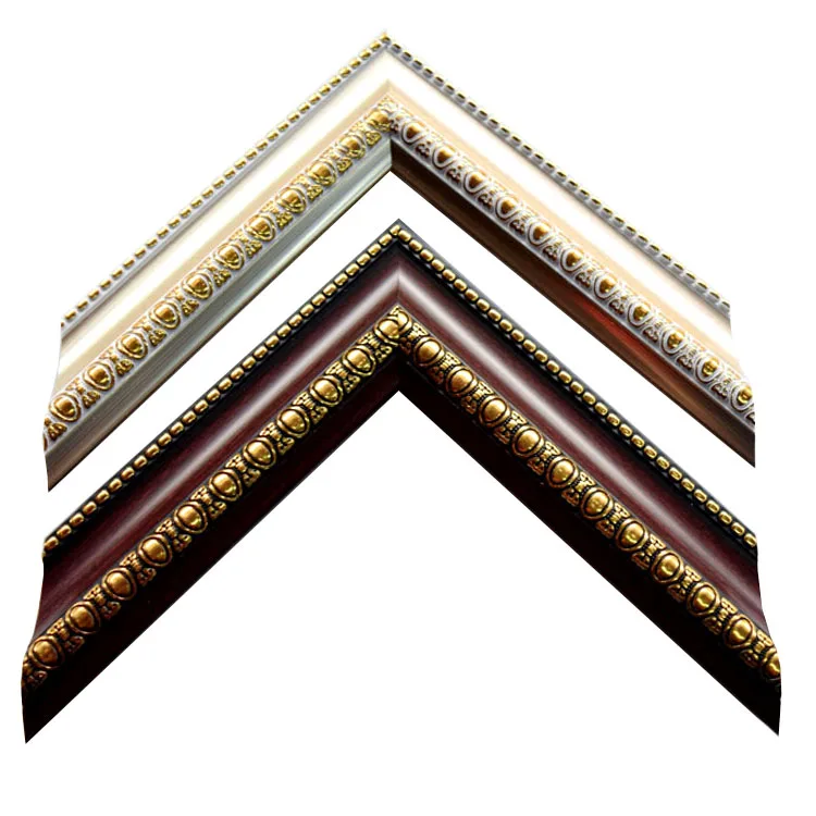 Free Sample Wholesale New Design Gold Fancy Ps Frame Moulding Profile