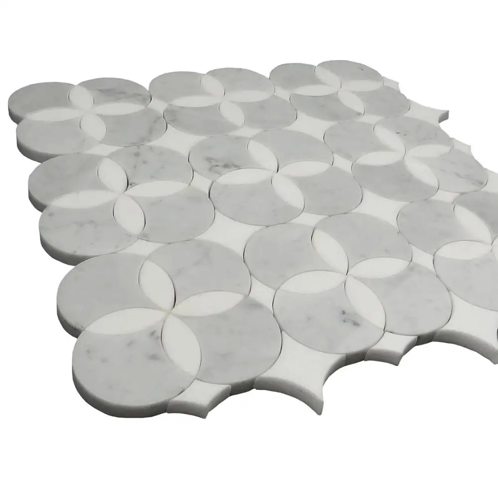 Wonderful Flower Stone Mosaic Art Design for Kitchen Pool Living Room and Interior Wall Decor Resin and Marble Material Tile