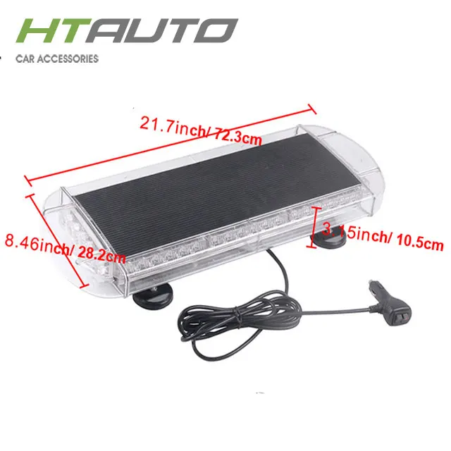 
HTAUTO 12 в 30 в 144 Вт 48 светодиодов 72,3 см 21,7 дюйма Янтарный Мигающий Магнитный сигнальный фонарь на крышу автомобиля 