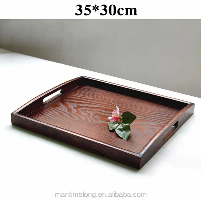 Japanese Style Large Size Camphor Wooden Tea Tray Warm Home Furnishing Wooden Storage Disc Fruit Dishes Tray With Ears