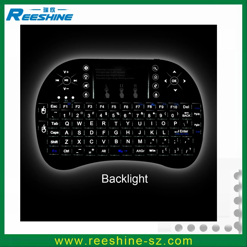 
Беспроводная мини-клавиатура Rii i8 + 2,4G с подсветкой и тачпадом 