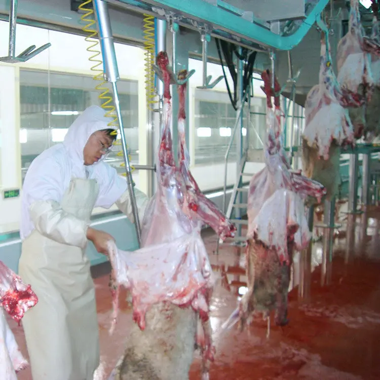 Slaughterhouse European style hidden stainless steel sheep skin pulling machine