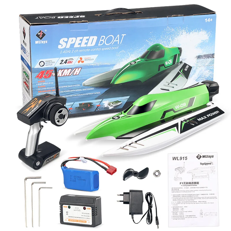 HOSHI Wltoys WL915 2.4 GHzRC電動ブラシレスボート高速45KM/HRCボート