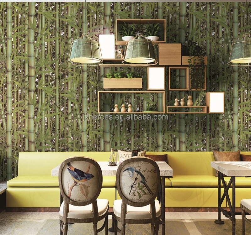 Chinese Style 3d Bamboo Design Balcony Dining Bar Decorative Vinyl Wallpaper  - Buy Vinyl Wallpaper,Bamboo Wallpaper,3d Wallpaper Product on 