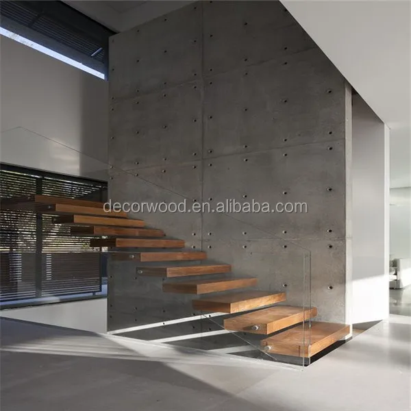 Высокое качество деревянный дизайн толстая деревянная плавающая лестница