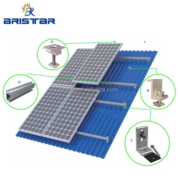 Pitched Corrugated Trapezoidal Standing Seam Pv Structure Solar Panel ...