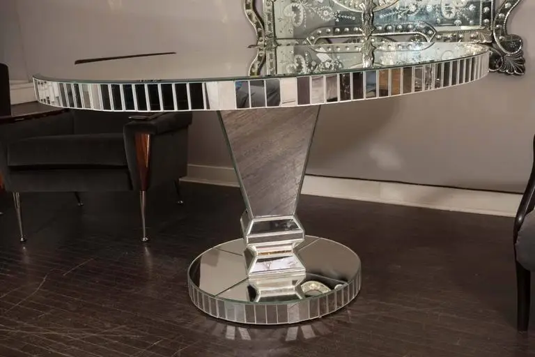 Shenzhen Top Furniture Glass Custom Round Mirrored Dining Table