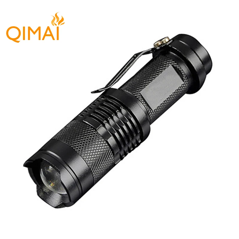3 Modes SK68 14500 Element 3 Watt Rechargeable Red Zoom Aluminum Mini Led Flashing Pocket Clip Mini Torch Light
