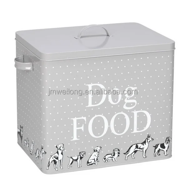 Dog Biscuit Cat Food Metal Tin Pet Storage Box Container Treat Bin NEW VJ 
