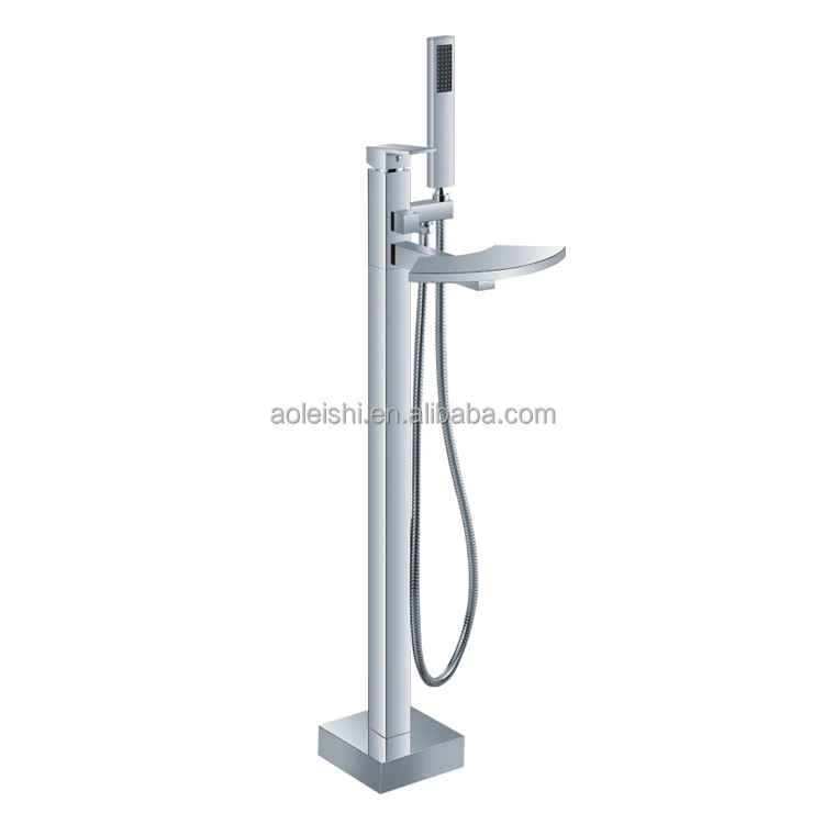 Modern Square Design Freestanding Bathtub Mixer Buy Deck Mounted Waterfall Bathtub Faucet Long Spout Bathtub Faucet Side Mounted Bathtub Faucet Product On Alibaba Com