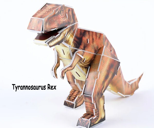 Dinossauro de papel 3d quebra-cabeça brinquedos jurássico dino mundo  tyrannosaurus velociraptor crianças inteligência montar brinquedos do jogo  cérebro - AliExpress