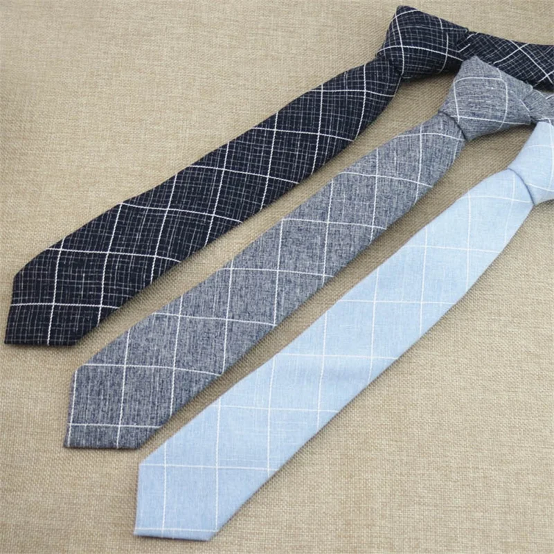 Checked Design Brushed Cotton Men's Tie