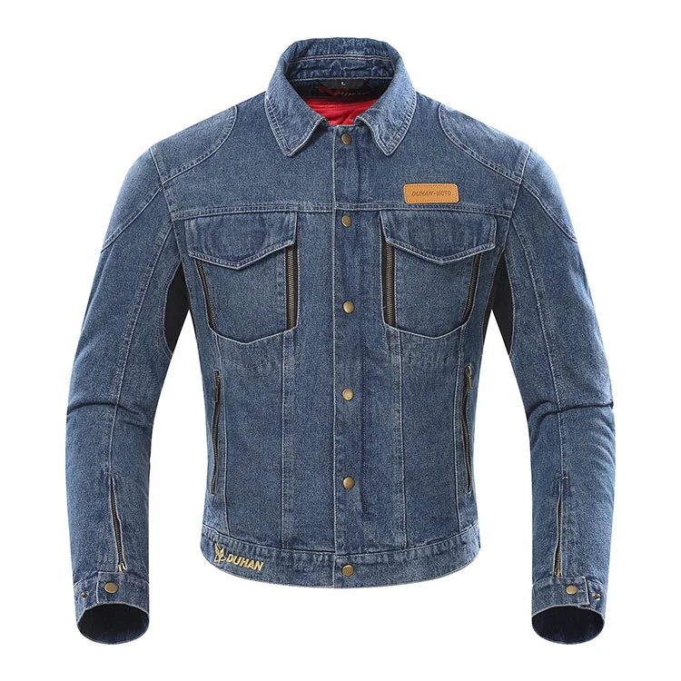 DUHAN, мотоциклетная кожаная куртка для мужчин утепленная теплая Мотокросс джинсовая куртка в байкерском стиле со съемной хлопковой подкладкой