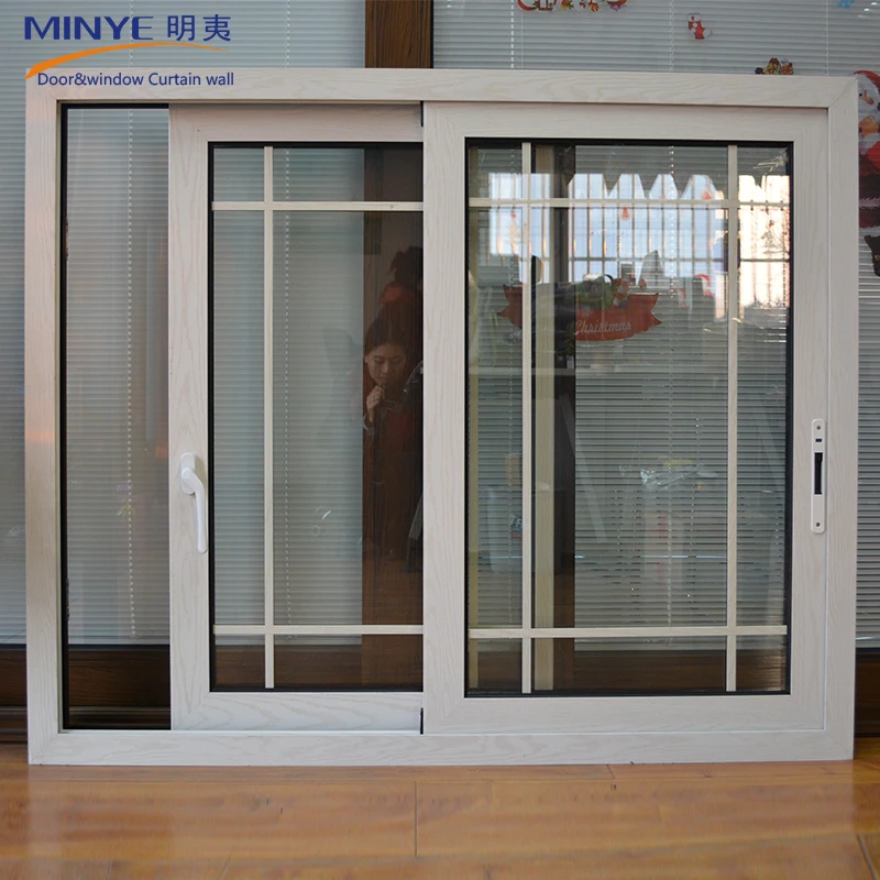 Iron Window Grill Design and Steel Window Grill Design Aluminum Sliding Window with Grid