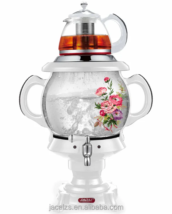 Golda Inc. Stainless Steel Turkish Tea Maker, Samovar, Electric Kettle, with Boil-Dry Protection