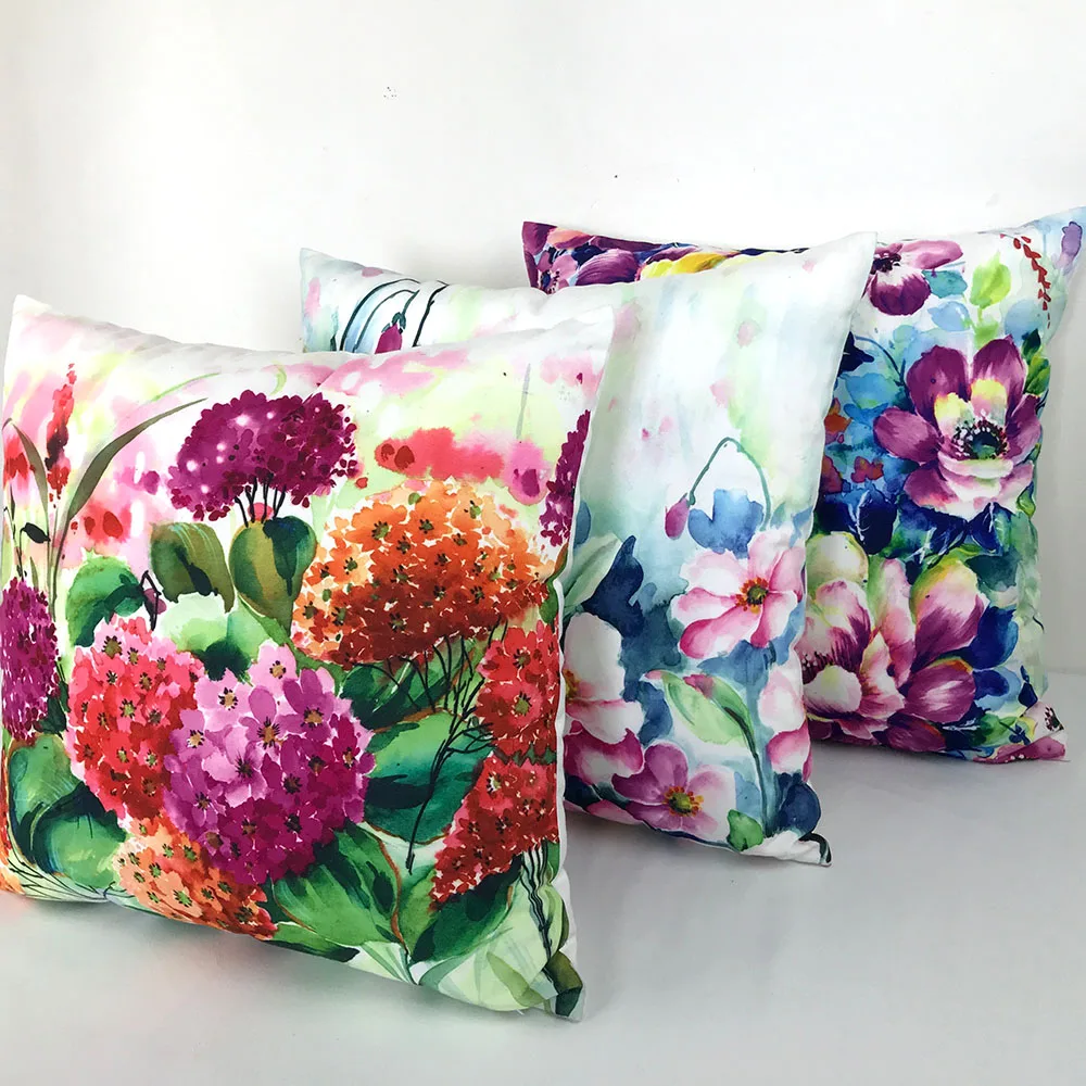 Buti Digital Print Home Textiles Custom Throw Pillowcase Satin Couch Printed Decorative Cushion Cover Customized Pillow case