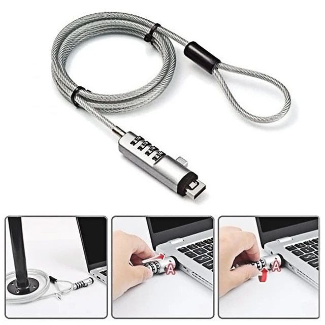 4 Digit USB Combination Lock for Laptop