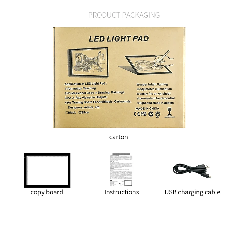 a4 led light box drawing light pad for diamond painting super thin light box drawing pad