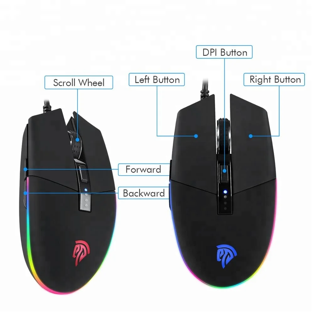 Горячая amazon EasySMX V50 проводной RGB игровая мышь для gamer выбор