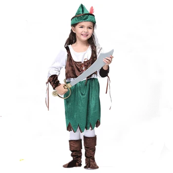 fashion popular velvet and satin cosplay pirate Halloween costume for kids