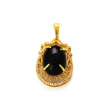 Xuping gold 24K black pearl pendant for women