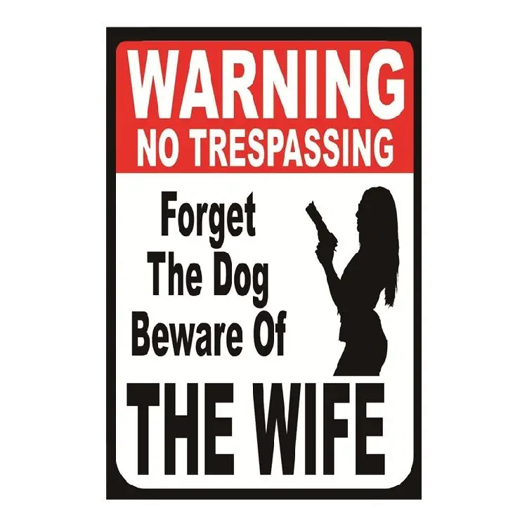 Metal Tin Warning Sign Beware of dog Wall Decor Home Art Poster Bar Pub Club 