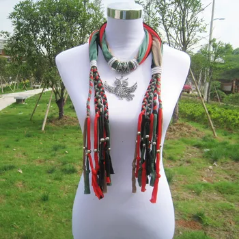 Top Fashion Owl Pendant Jeweled Chinese Scarf Wholesale