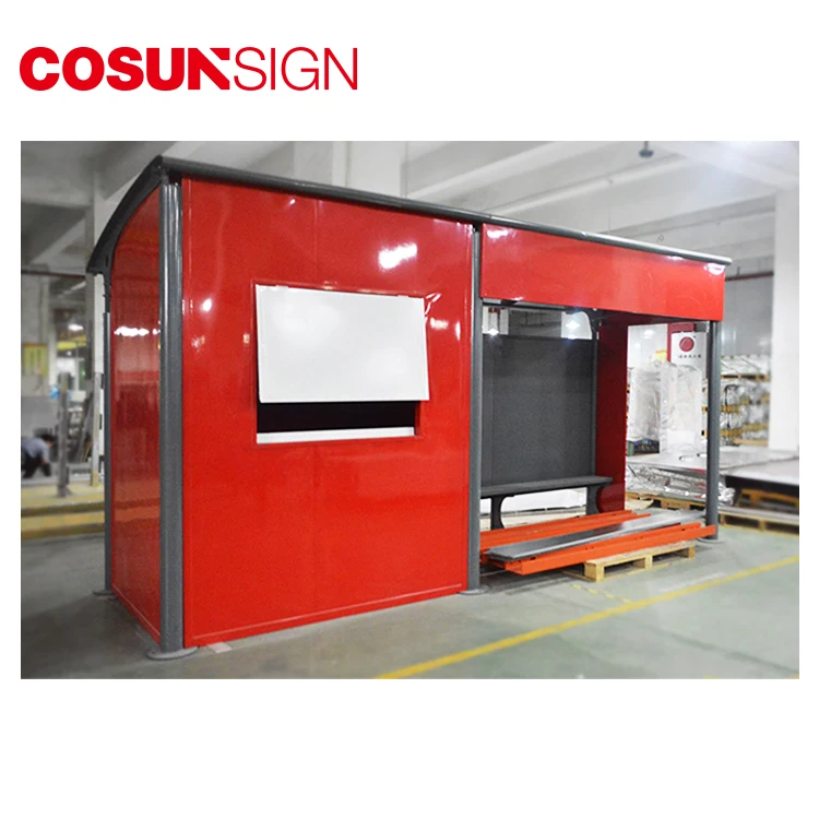 Roadside Advertising Prefabricated Solar Modern Bus Station Shelter Design