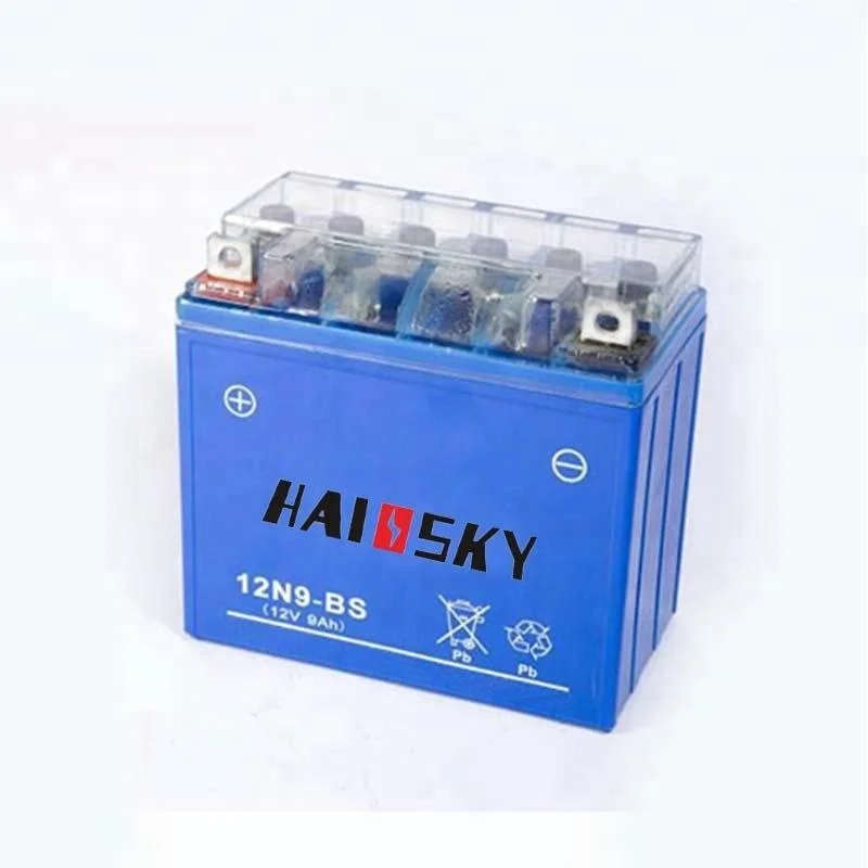 Haissky 12N9-BS wet charged mf battery 12v 9ah motorcycle battery for HONDA CG125
