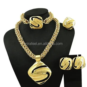 Fashion costume jewelry 4PC set gold plated