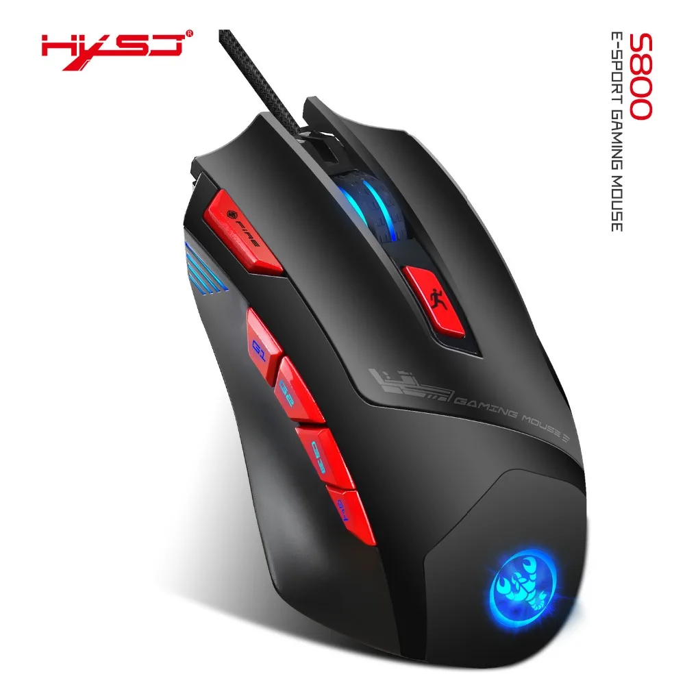 Hxsj Gaming Mouse Usb Wired Mouse 9 Buttons 6000 Dpi Quang Macro ...