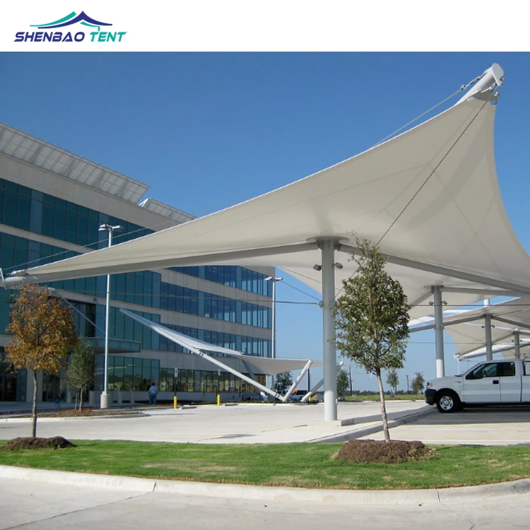 PVDF Tensile Membrane Structure Shades for Bus Station and Car Parking