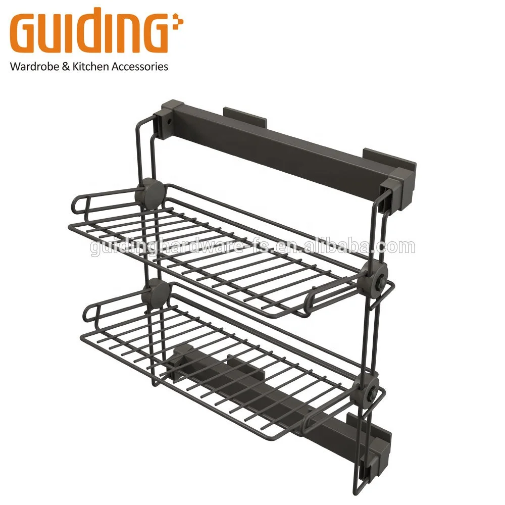 Lateral Pull-out 4 Tier Metallic Shoe Shelf  with Dtc Hinge Soft Closing