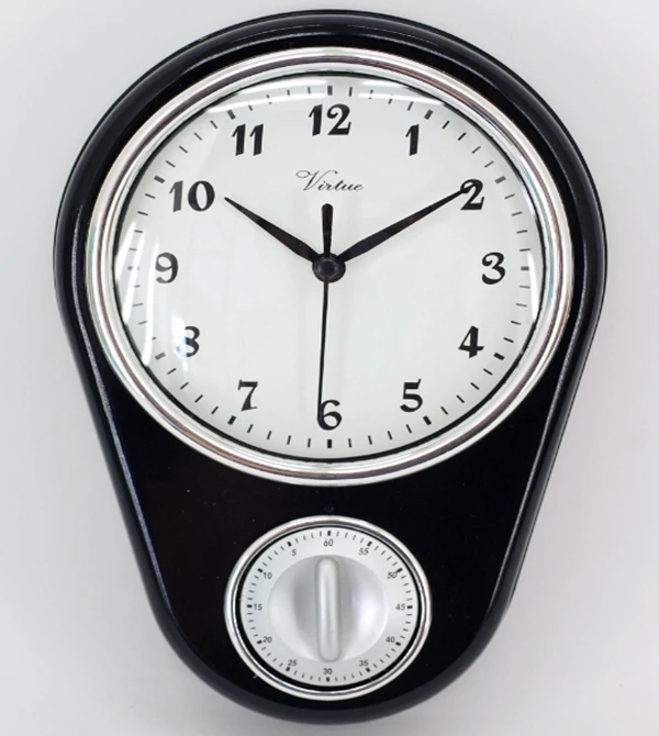 White Retro Kitchen Timer Clock