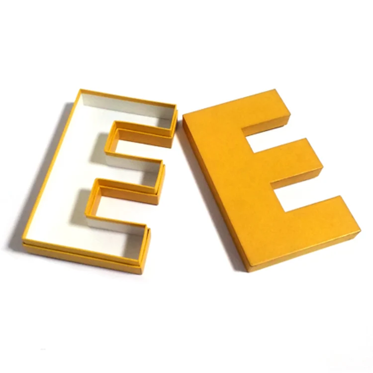 New Design Rigid Cardboard Letter E Shape Packaging Gift Boxes Accept OEM and Wholesale