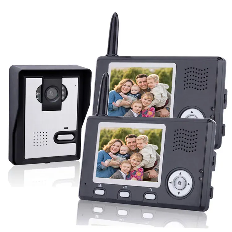 3.5 TFT Wireless Video Intercom Doorbell Door Phone Intercom System 2 Monitors 